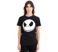 The Nightmare Before Christmas Disney Jack Face Nero T-Shirt Donna, Nero, S