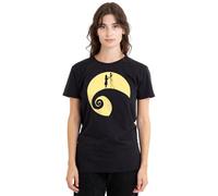 The Nightmare Before Christmas Disney Jack Sally Bianco Circle T-Shirt Donna, Nero, S