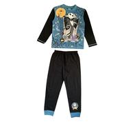 The Nightmare Before Christmas Pigiama per bambini con Jack Skellington, set da 2 pezzi, abbigliamento da notte, nero/blu, età 5-12 anni, Nero , 9-10 Years