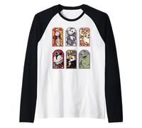 The Nightmare Before Christmas Stained Glass Characters Maglia con Maniche Raglan