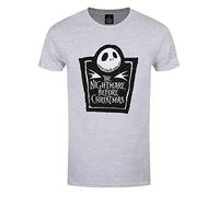 The Nightmare Before Christmas T-Shirt Uomo Box Logo Heather NBX Grigio