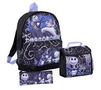 The Nightmare Before Christmas, zaino + borsa per il pranzo + astuccio Jack Skellington, set da 3 pezzi per bambini e adulti
