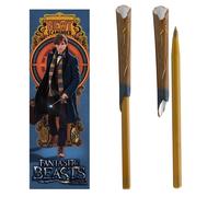 The Noble Collection Fantastic Beasts Newt Scamander Wand Pen and Bookmark - 9in