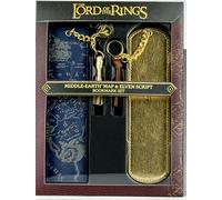 Lord of The Rings Middle-Earth Map and Elven Script Bookmark Set by The Noble Co