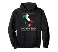 The North End Boston Bandiera Italiana MA Ancestry Map Vintage Felpa con Cappuccio