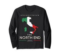 The North End Boston Bandiera Italiana MA Ancestry Map Vintage Maglia a Manica
