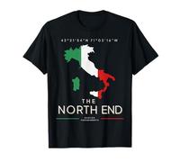 The North End Boston Bandiera Italiana MA Ancestry Map Vintage Maglietta