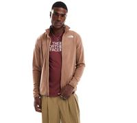 The North Face - 100 Glacier - Pile color caffellatte con zip-Marrone XS