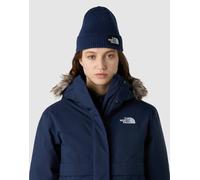 The North Face - Berretto blu navy con risvolto e riquadro con logo One Size