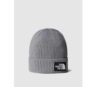 The North Face - Berretto con risvolto color grigio medio mélange con etichetta del logo TNF One Size