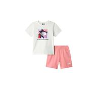 The North Face completo bambina T-shirt e shorts panna rosa