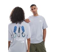 The North Face - Explore Gear - T-shirt blu chiaro unisex vestibilità comoda con stampa sulla schiena XL