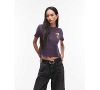 The North Face - Flora - T-shirt nera con logo ricamato-Nero M