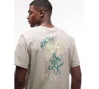 The North Face - Flower Scribble - T-shirt grigia con stampa sul retro-Grigio M