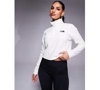 The North Face - Glacier - Pile taglio corto bianco con logo e zip corta S