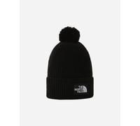 The North Face - Berretto nero con etichetta del logo e pompon One Size