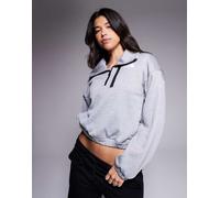 The North Face - Mountains Athletics Interest - Felpa in pile grigia con zip corta-Grigio XS
