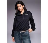 The North Face - Mountains Athletics Interest - Felpa in pile nera con zip corta-Nero XS