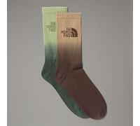 THE NORTH FACE NF0A8CMSBO2 EVERYDAY CREW SOCK DIP DYE - 2P Calzini Uomo Khaki Stone/Smokey Brow Taglia S