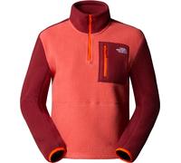 The North Face - Pile donna con mezza zip - W Yumiori 1/4 Zip Mars Dust Sumac Solar Flare per Donne - Taglia M - rosso