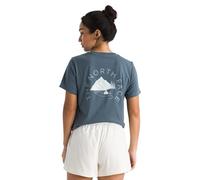 The North Face - T-shirt urbana in misto cotone leggero a maniche corte - W Monte Regular Short Sleeve Tee-Graphic Granite Grey per Donne in Cotone - Taglia M - Blu