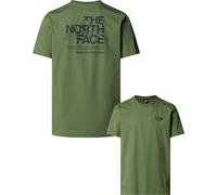 The North Face - T-shirt in Cotone - M Mountain Sketch SS Tee Bark Mist per Uomo in Cotone - Taglia L - Verde