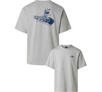 The North Face - T-shirt in Cotone - U Run Graphic Relaxed S/S Tee TNF Light Grey Heather per Uomo in Cotone - Taglia L - Grigio