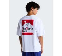 The North Face T-shirt oversize a maniche corte The Right Side da uomo in bianco TNF/rosso TNF S