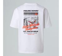 The North Face T-shirt Tnf Adventure Relaxed Da Uomo White Dune-mandarin Red Rozmiar M male