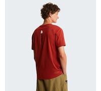 The North Face - T-shirt urbana a maniche corte in misto cotone - M Vertical Regular Short Sleeve Tee Iron Clay per Uomo in Cotone - Taglia XL - rosso