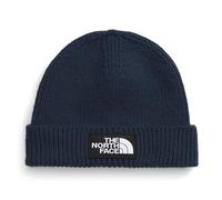 The North Face - Berretto blu navy con risvolto e riquadro con logo One Size