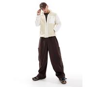 The North Face - Yumiori - Giacca in pile bianco e beige con zip-Neutro 2XL