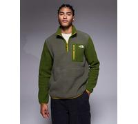 The North Face - Yumiori - Pile verde color block con zip corta XL
