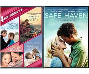 The Notebook + Safe Haven Romance Movies DVD A walk to Remember / Nights in Rodanthe / Message in a Bottle Set Double