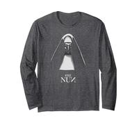 The Nun Poster Maglia a Manica, Unisex per Adulti, Grigio Scuro, L