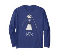 The Nun Poster Maglia a Manica, Unisex per Adulti, Navy, M