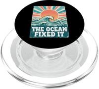 The Ocean Fixed It Retro Beach Waves Sun PopSockets PopGrip per MagSafe