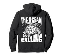 THE OCEAN IS CALLING X Nature Beach Tartaruga Felpa con Cappuccio