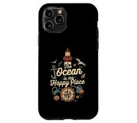The Ocean Is My Happy Place Lighthouse Nautical Design Custodia per iPhone 11 Pro