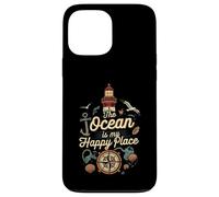 The Ocean Is My Happy Place Lighthouse Nautical Design Custodia per iPhone 13 Pro Max