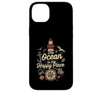 The Ocean Is My Happy Place Lighthouse Nautical Design Custodia per iPhone 14 Plus