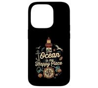 The Ocean Is My Happy Place Lighthouse Nautical Design Custodia per iPhone 14 Pro