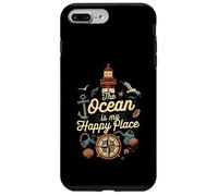The Ocean Is My Happy Place Lighthouse Nautical Design Custodia per iPhone 7 Plus/8 Plus