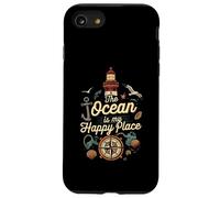 The Ocean Is My Happy Place Lighthouse Nautical Design Custodia per iPhone SE (2020) / 7/8
