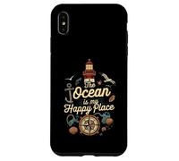 The Ocean Is My Happy Place Lighthouse Nautical Design Custodia per iPhone XS Max
