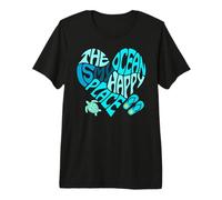 The Ocean is My Happy Place Sea Beach Life Better Flip Flops Maglietta Premium