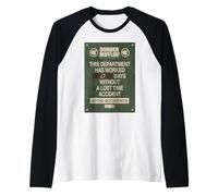 The Office 0 Days Without Accident Sign Maglia con Maniche Raglan