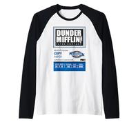 The Office Dunder Mifflin Copy Paper Label Maglia con Maniche Raglan