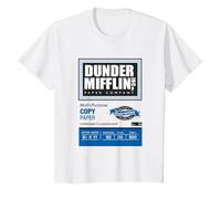 The Office Dunder Mifflin Copy Paper Label Maglietta, Bambini, Bianco, 4 Anni