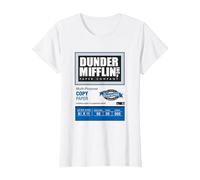 The Office Dunder Mifflin Copy Paper Label Maglietta, Donna, Bianco, M